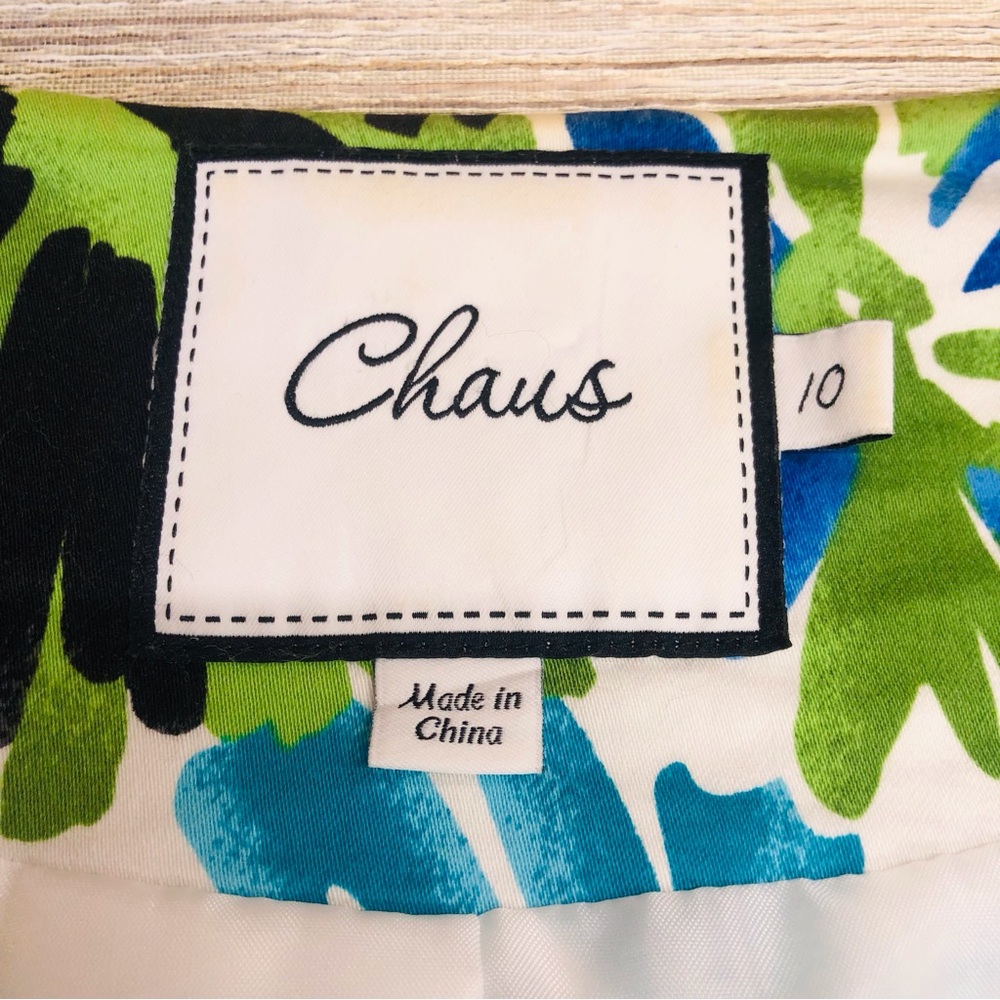 Chaus Blue Green White Floral Jacket - Picture 10 of 16